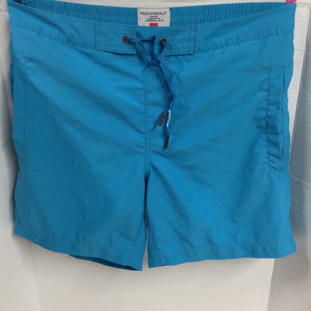 Muchachomalo Men’s Solid Blue Swim Trunks Sz M